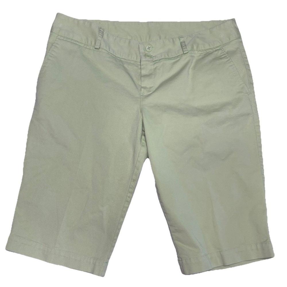 Lacoste‎ Women's Bermuda Shorts Size 42 US 10 Green Cotton Stretch